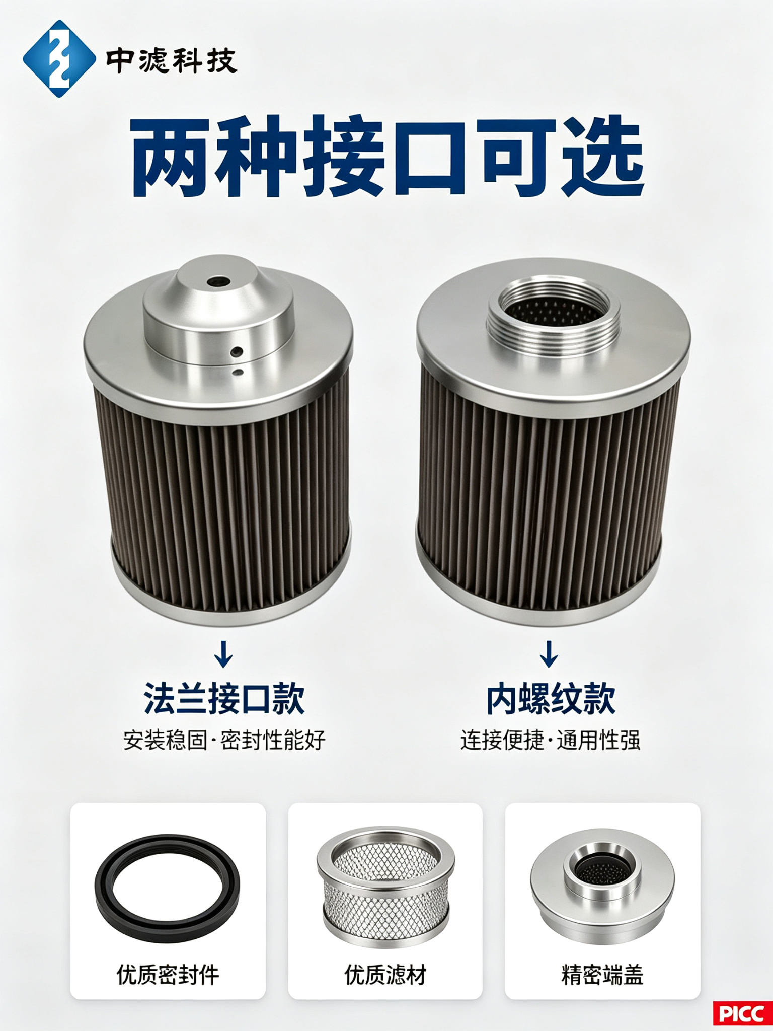 中滤科技 JX800 滤芯 不锈钢金属网 耐高压 过滤精度可选