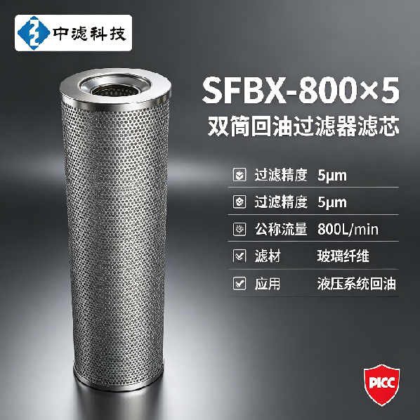 High Precision 5 Micron SFBX-800×5 Hydraulic System Filter