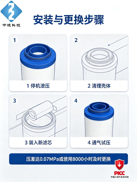 Replacement LFA090 AA Coalescing Filter Element, 9m³/min Air Compressor Pipeline Filter Cartridge