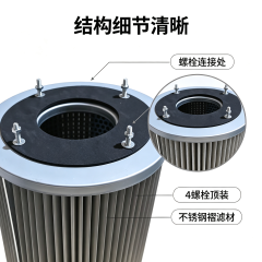 中滤科技 燃气锅炉不锈钢滤芯 金属褶皱滤网法兰式 耐高温可清洗