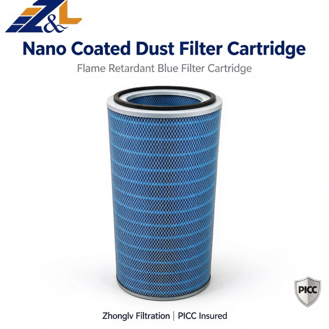 Flame Retardant Nano Fiber Dust Filter Cartridge for Pulse Dust Collector