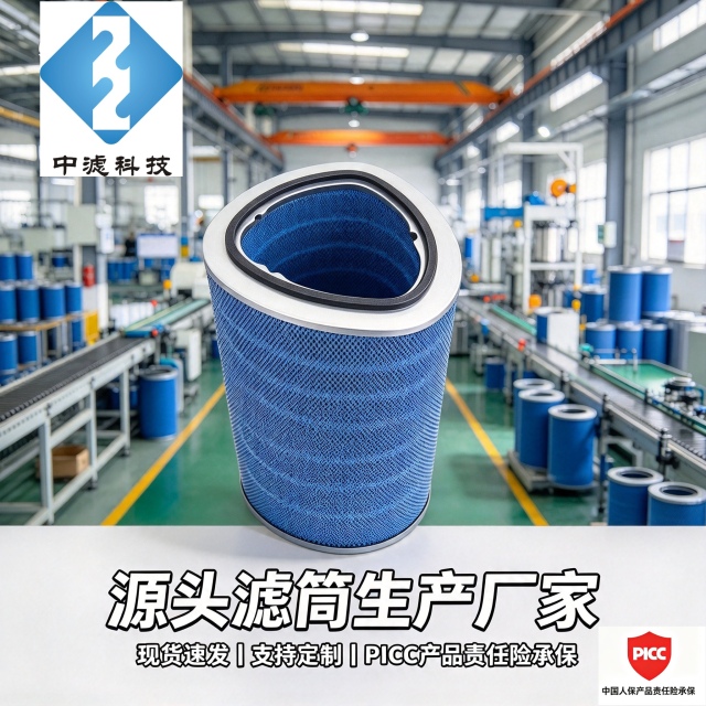 P034303 Triagonal Nano Coated Flame Retardant Dust Filter Cartridge for Industrial Dust Collection