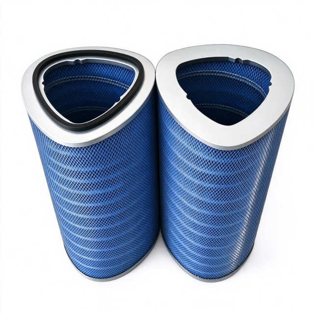 P034303 Triagonal Flame Retardant Filter Cartridge Ultra-web FR Dust Collector Filter Replacement for Laser Plasma Cutting Welding Smoke