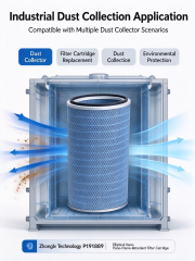 Elliptical Nano Flame-Retardant Filter Cartridge P191889, Industrial Dust Filter Cartridge