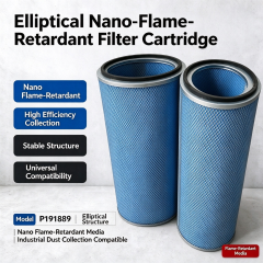 Zhonglv Technology P191889 Elliptical Nano Flame-Retardant Filter Cartridge, Industrial Dust Collector Replacement Filter