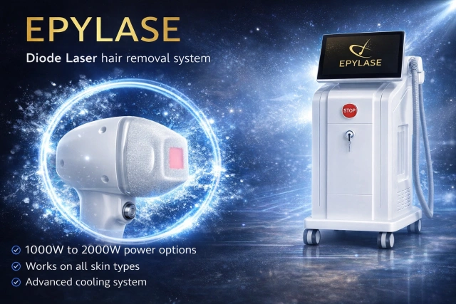EPYLASE 808nm Diode Laser Hair Removal Machine | 3-in-1 Wavelength | 1000–2000W | For All Skin Types,emmalaser,2000W Diode Laser Hair Removal Machine | Painless, Safe & Effective