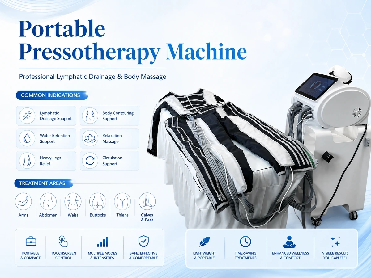 Portable Pressotherapy Machine for Lymphatic Drainage & Body Massage,emmalaser,Portable Pressotherapy Machine for Lymphatic Drainage & Body Massage