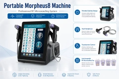 Portable RF Microneedling Machine for Sale | Clinic Skin Tightening Device,emmalaser,Portable Morpheus8 RF Microneedling Machine for Face & Body Skin Tightening