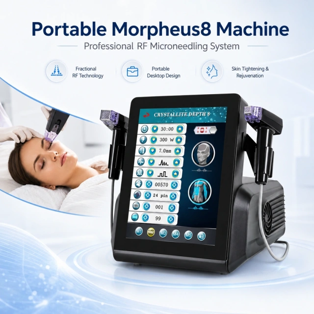 Portable RF Microneedling Machine for Sale | Clinic Skin Tightening Device,emmalaser,Portable Morpheus8 RF Microneedling Machine for Face & Body Skin Tightening