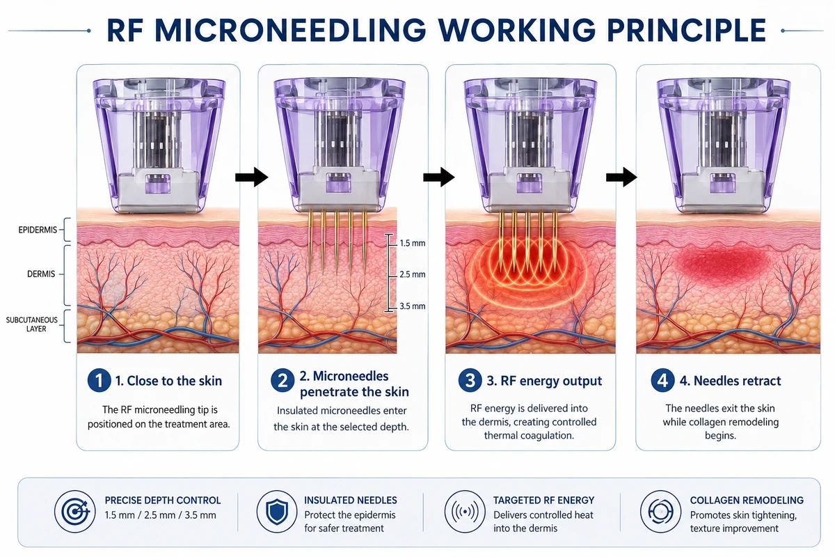 Portable RF Microneedling Machine for Sale | Clinic Skin Tightening Device,emmalaser,Portable Morpheus8 RF Microneedling Machine for Face & Body Skin Tightening