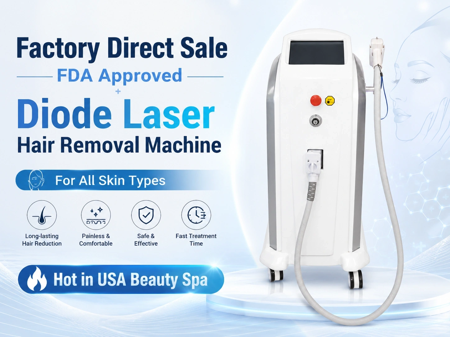 FDA Registered 808nm Diode Laser Hair Removal Machine | Emmalaser,emmalaser,FDA Registered 808nm Diode Laser Hair Removal Machine | Emmalaser