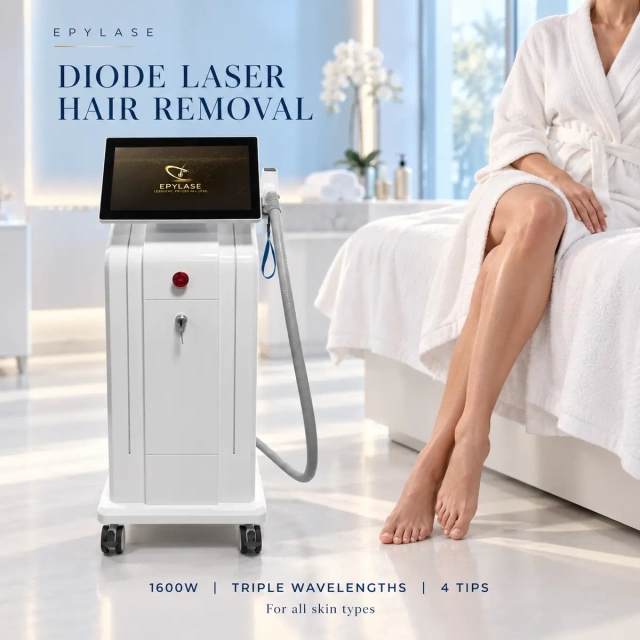 EPYLASE 808nm Diode Laser Hair Removal Machine | 3-in-1 Wavelength | 1000–2000W | For All Skin Types,emmalaser,2000W Diode Laser Hair Removal Machine | Painless, Safe & Effective