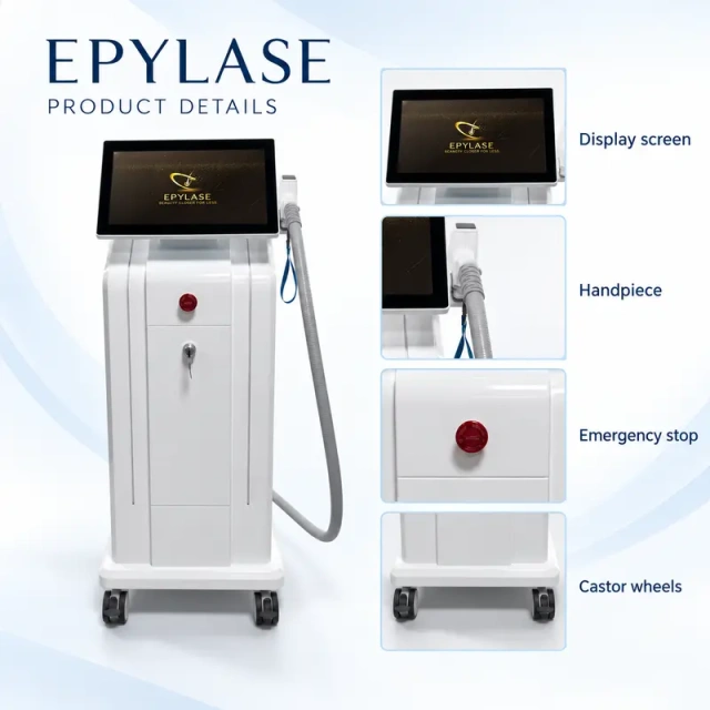 EPYLASE 808nm Diode Laser Hair Removal Machine | 3-in-1 Wavelength | 1000–2000W | For All Skin Types,emmalaser,2000W Diode Laser Hair Removal Machine | Painless, Safe & Effective