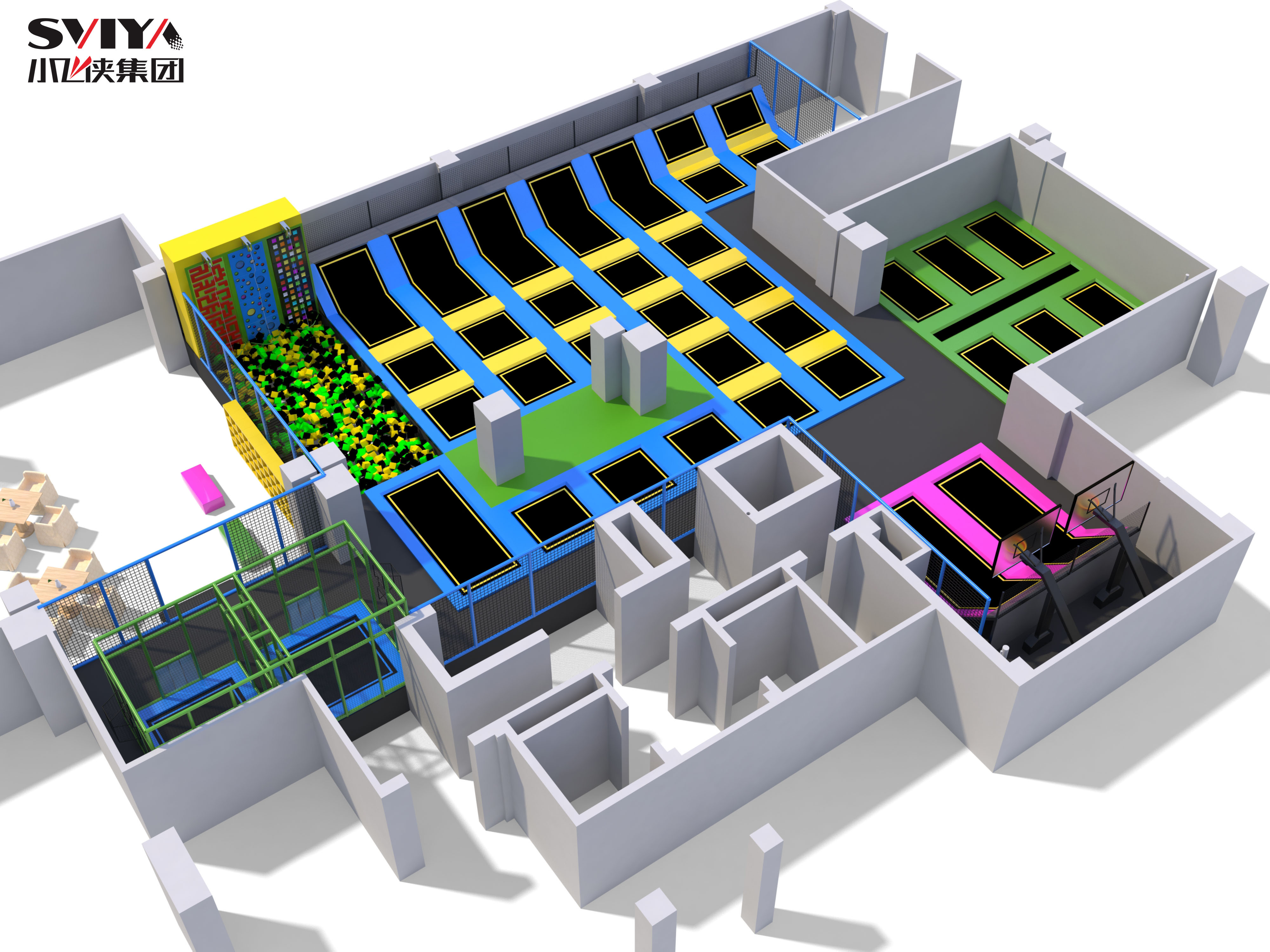 600㎡ Trampoline Park For Sale