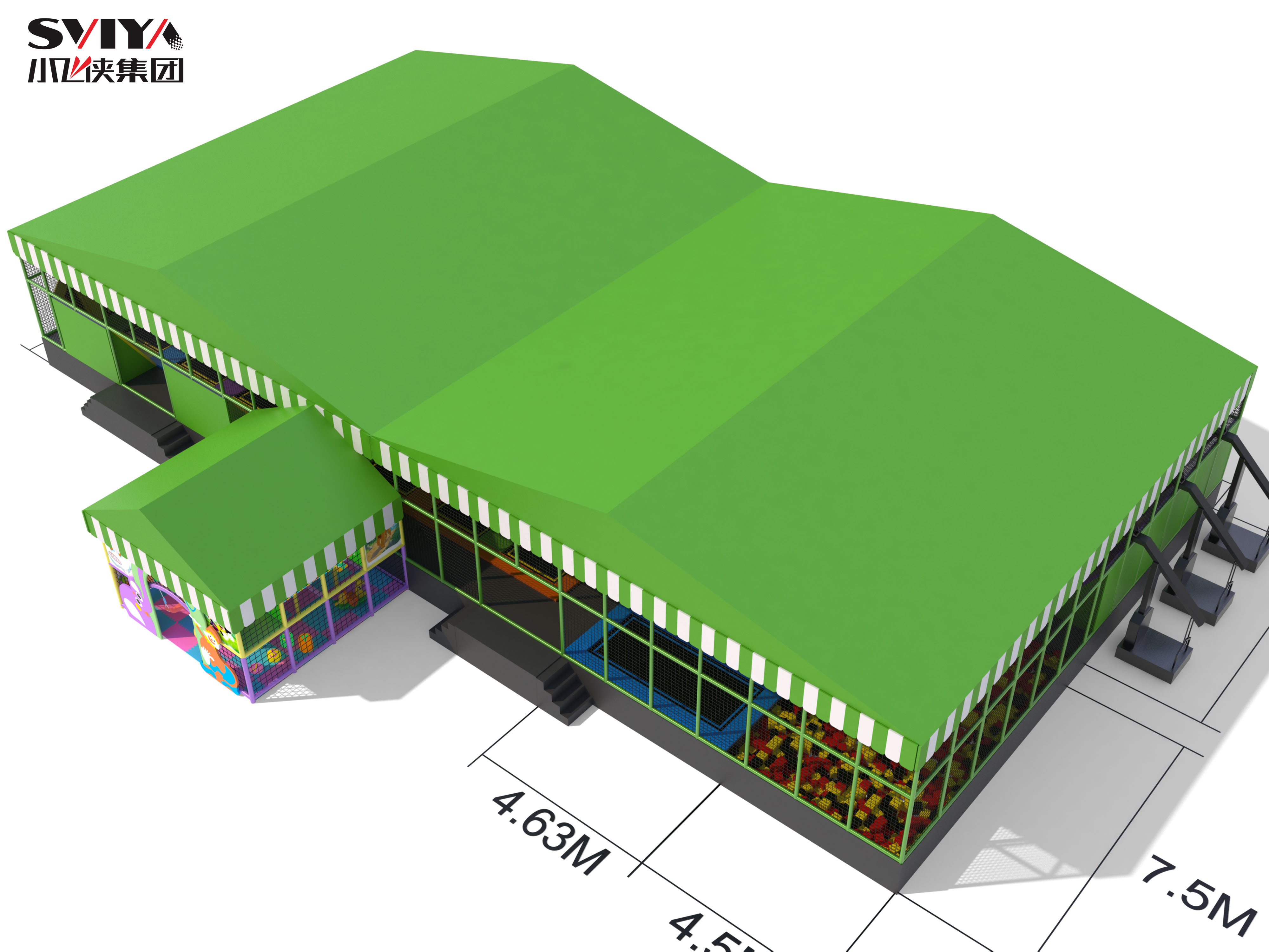 Outdoor Trampoline Park With Roof