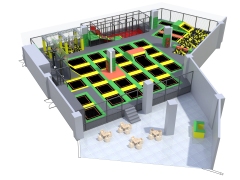 UK 1400sqm Indoor Trampoline Park with Games Naughty Castle Play Ground
