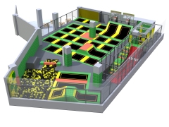 UK 1400sqm Indoor Trampoline Park with Games Naughty Castle Play Ground