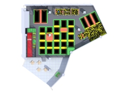 UK 1400sqm Indoor Trampoline Park with Games Naughty Castle Play Ground