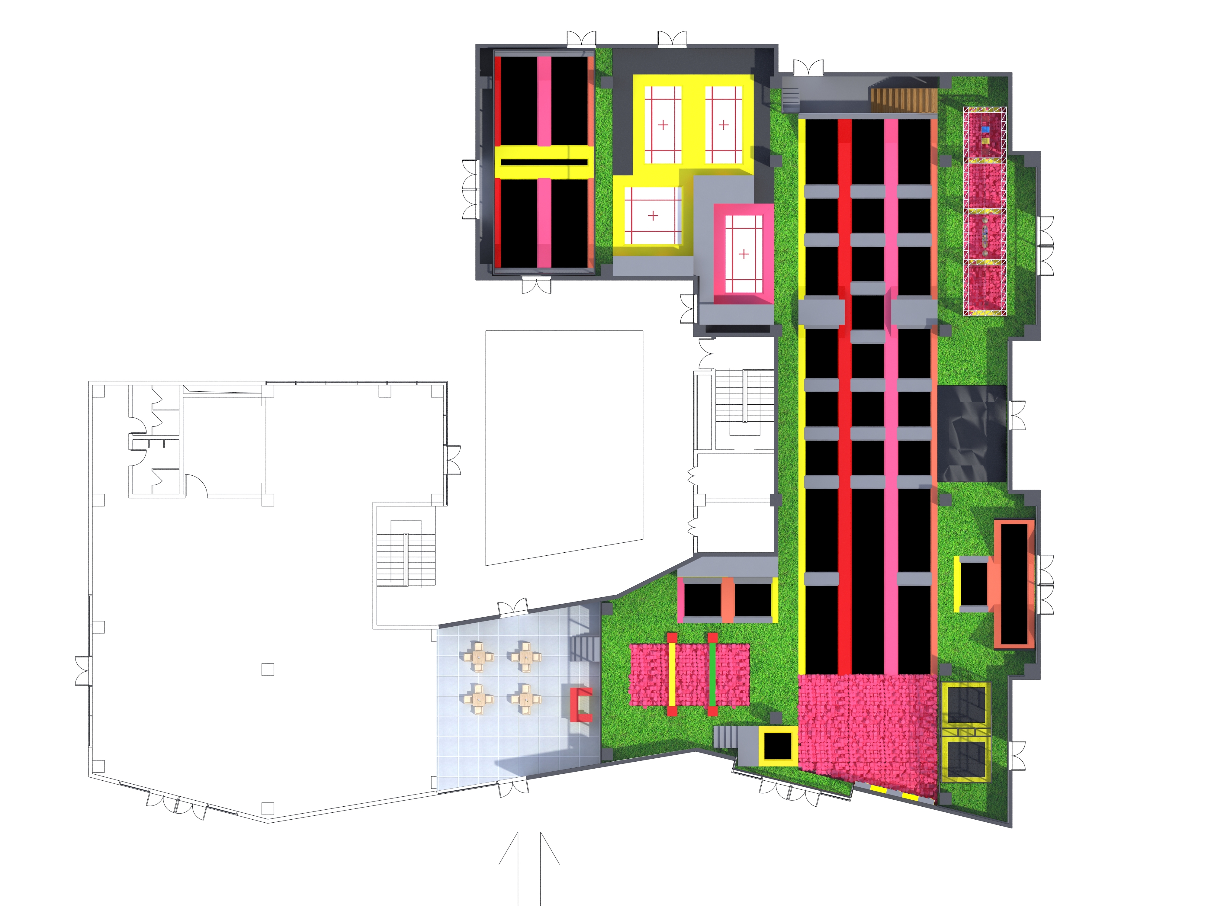 2000m2 Indoor Trampoline and Adventure Park Design