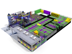 Trampoline Park With Happy Fun