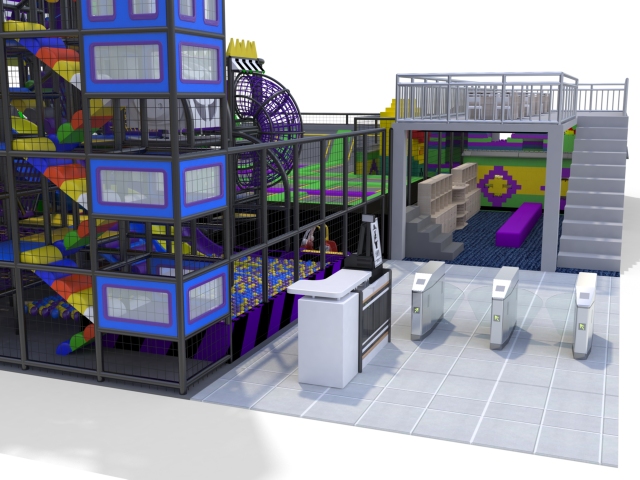 Trampoline Park With Happy Fun