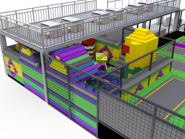 Trampoline Park With Happy Fun