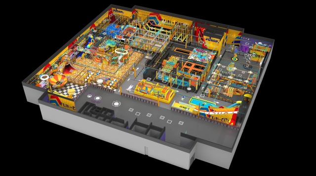 Indoor Trampoline Park With Playground