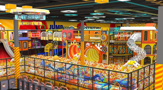 Indoor Trampoline Park With Playground
