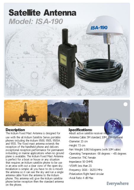 Maritime Antenna For Iridium Phone Series