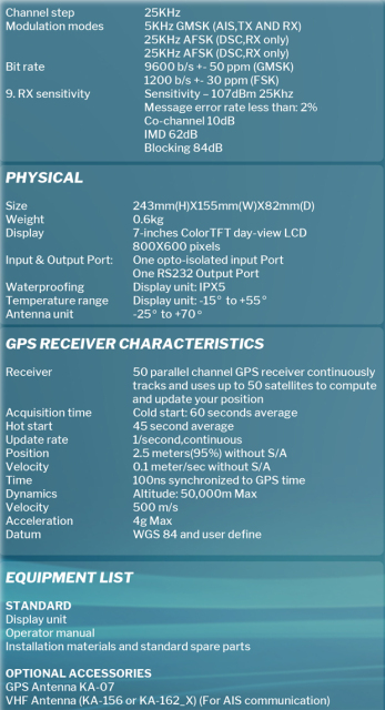 7inch Color Marine AIS/GPS Chart Plotter with Internal GPS antenna