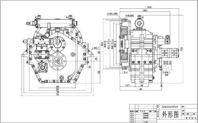 Sinooutput marine gearbox SINO-MS200 for high speed yacht engines ratio 2:12.3:1 high quality after-sale warranty