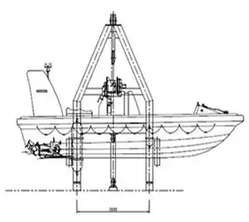 A-type fast rescue marine boat lifting crane/boat davit crane for sale