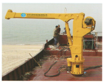 Hydraulic telescopic boom marine crane small installation space wide operating range 360 all-round rotation marine deck crane