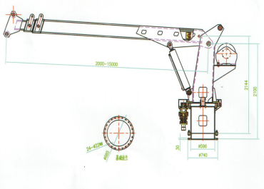 5 ton marine crane with hydraulic telescopic boom high strength plate strong structure high elevation angle with CE certificate