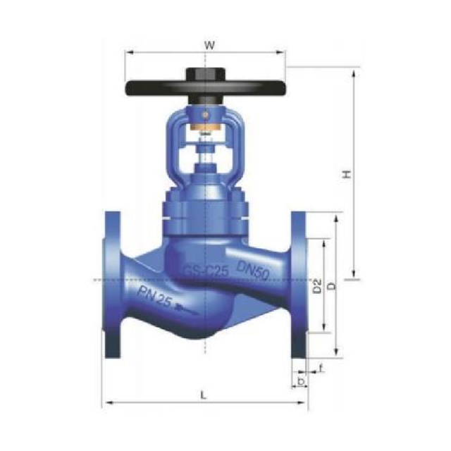 Manual German standard bellows globe valve for hot oil system steam system hot and cold water system good sealing stop valve