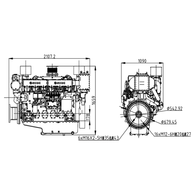 6 Cylinder 410-950hp Marine Engine Comfortable Environmentally Friendly High Speed Marine diesel Engine with CE CCS
