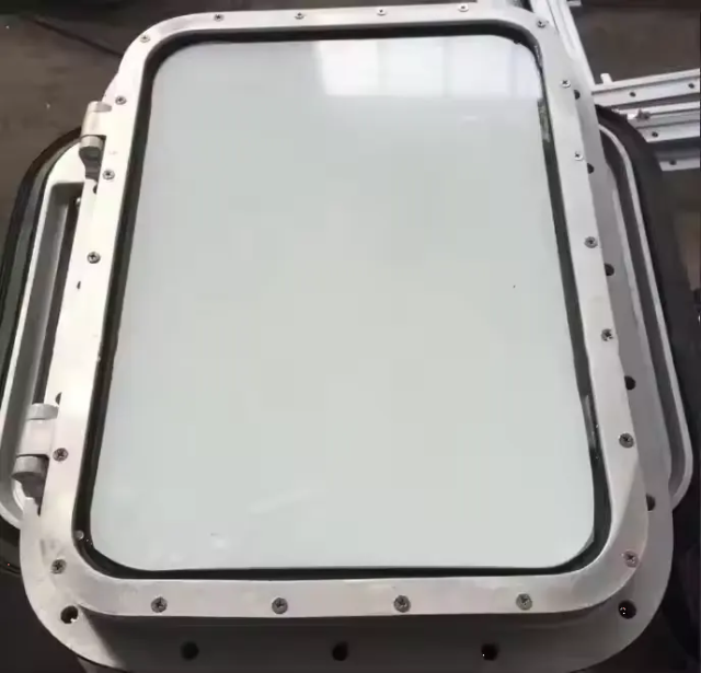 Heavy-Duty Aluminum Alloy Window for Yachts & Ships Black Glass Window with Inner Opening Waterproof UV Resistant Marine Supply