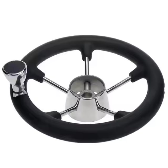 Genuine Stainless Steel Inboard Hardware Steering Wheel for Marine Boat Use