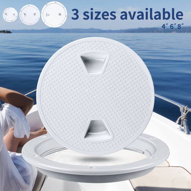 White Non-Slip Round Deck Hatch Cover for Marine Yacht Inspection Work Hand Hole Cover for Boat Covers