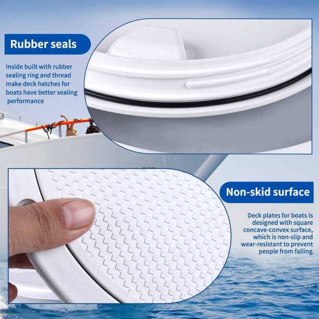 White Non-Slip Round Deck Hatch Cover for Marine Yacht Inspection Work Hand Hole Cover for Boat Covers