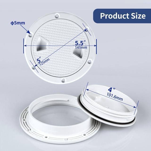 White Non-Slip Round Deck Hatch Cover for Marine Yacht Inspection Work Hand Hole Cover for Boat Covers