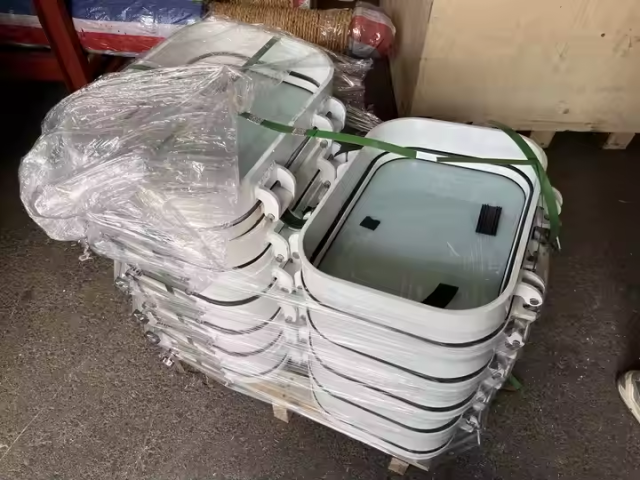 Aluminum Alloy Window for Yachts & Ships Black Glass Window with Inner Opening Waterproof UV Resistant Marine Supply