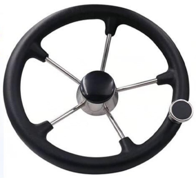 Stainless Steel Marine Steering Wheel with Power Knob for Effortless Control - Professional Boat Steering Wheel Multiple Styles