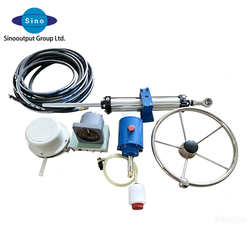Complete Marine Hydraulic Steering System Accessories Kit - Oil Tank, Steering Pump, Cylinder and Rudder Angle Indicator Set