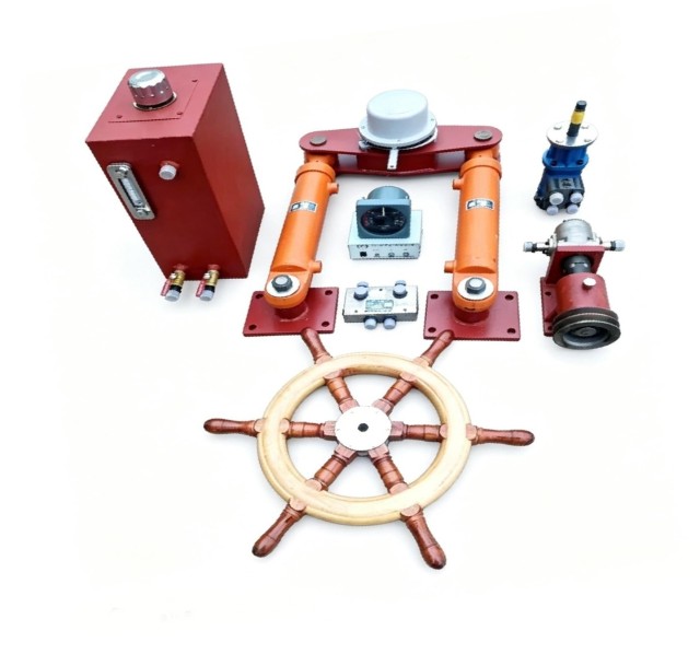Marine Hydraulic Steering Accessories with Rudder Angle Indicator and Bypass Valve - Reliable Steering Control Parts for Boats