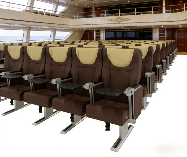 Luxury Marine Passenger Seat Navigator Plus5A - Reclining Ship Seating with Foldable Table and Aluminum Base for Catamaran