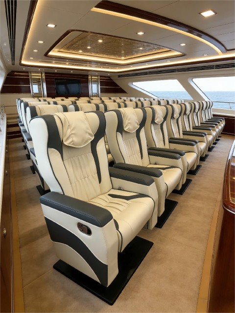 Luxury VIP Marine Passenger Seat Poseidon a Series with Adjustable Backrest and USB Charging for Yacht and Premium Ferry