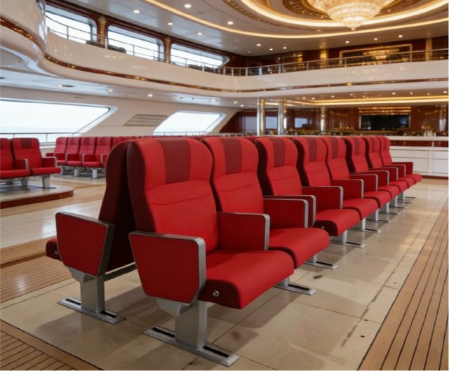 Navigator Plus5 Marine Passenger Seat High Back Ergonomic Boat Ferry Ship Seating with Customized Colors and Aluminum Legs