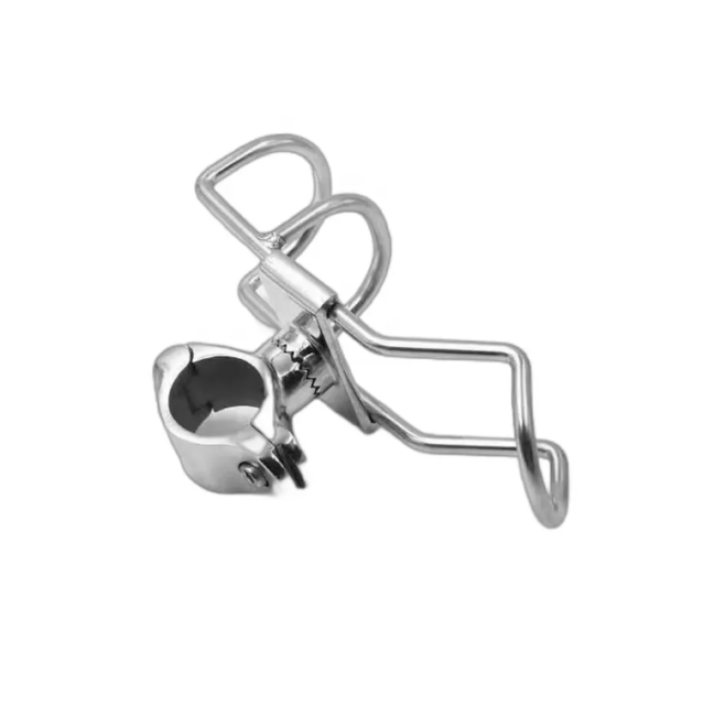 AISI 316 Stainless Steel Clamp-On Rod Holder Marine Hardware for Yacht, Fishing Boat & Speedboat, 6-Month Warranty