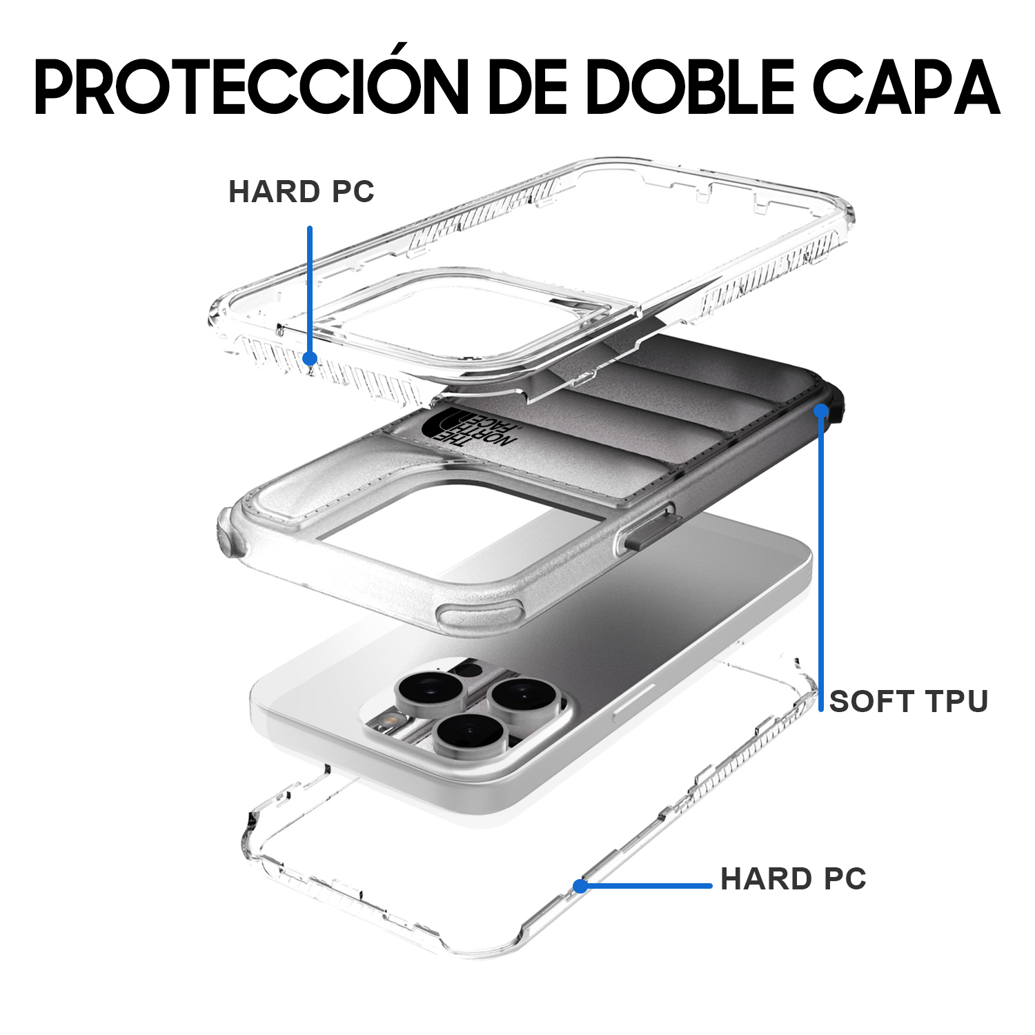 sm04 funda 360 norte face NEGRO